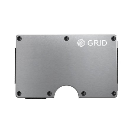 GRID WALLET Silver Aluminum Wallet with Money Clip ALUSIL-CLIP